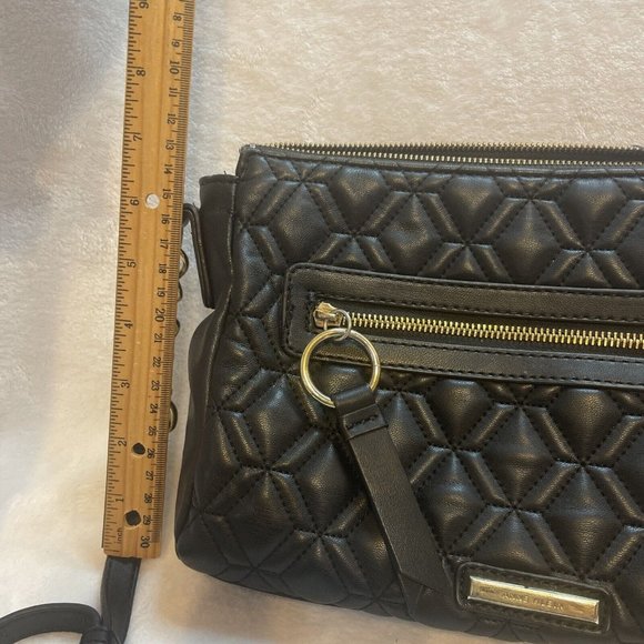Classic Anne Klein Handbag Quilted‎ Black With Gold Hardware - Picture 9 of 12
